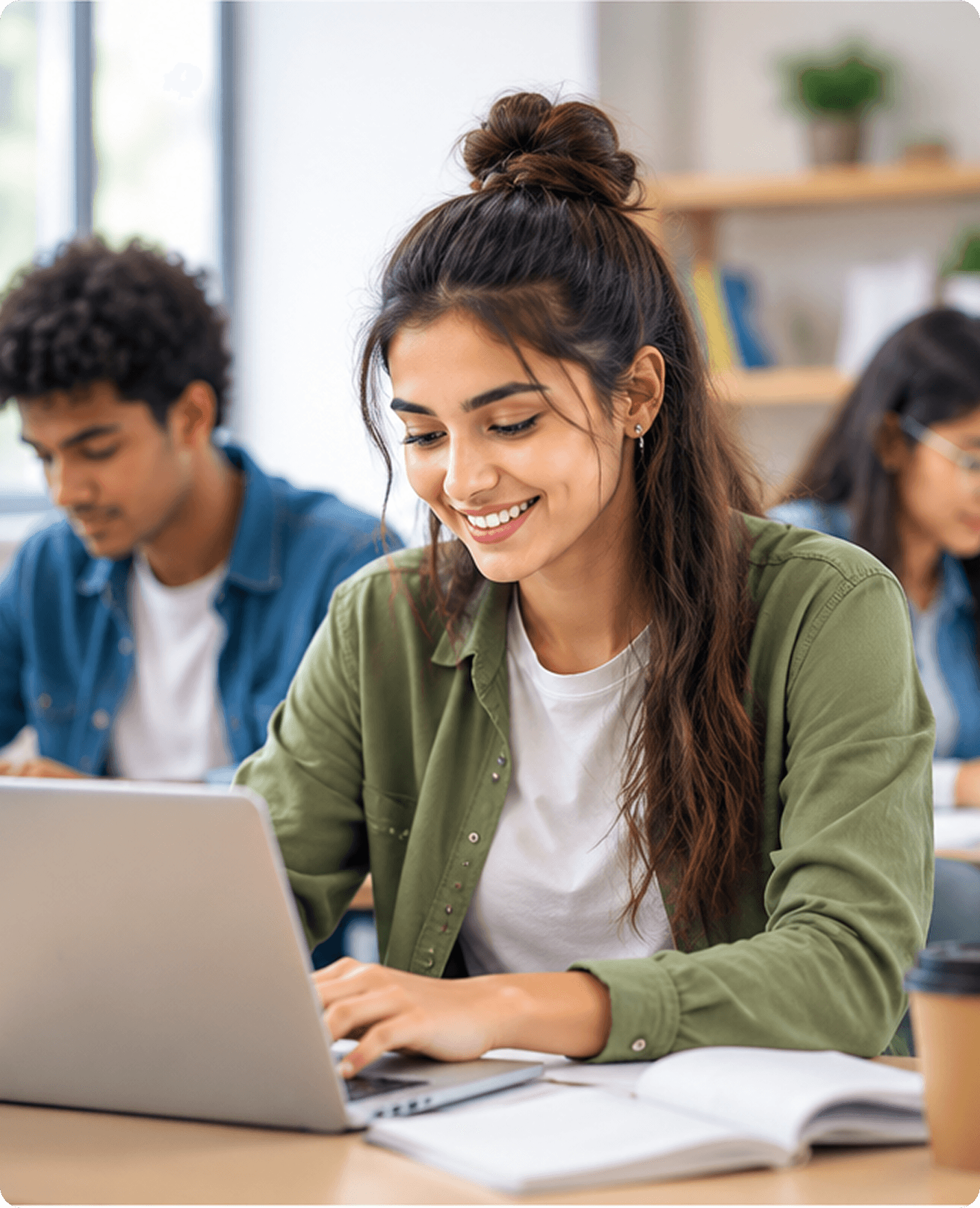 Student working on a laptop