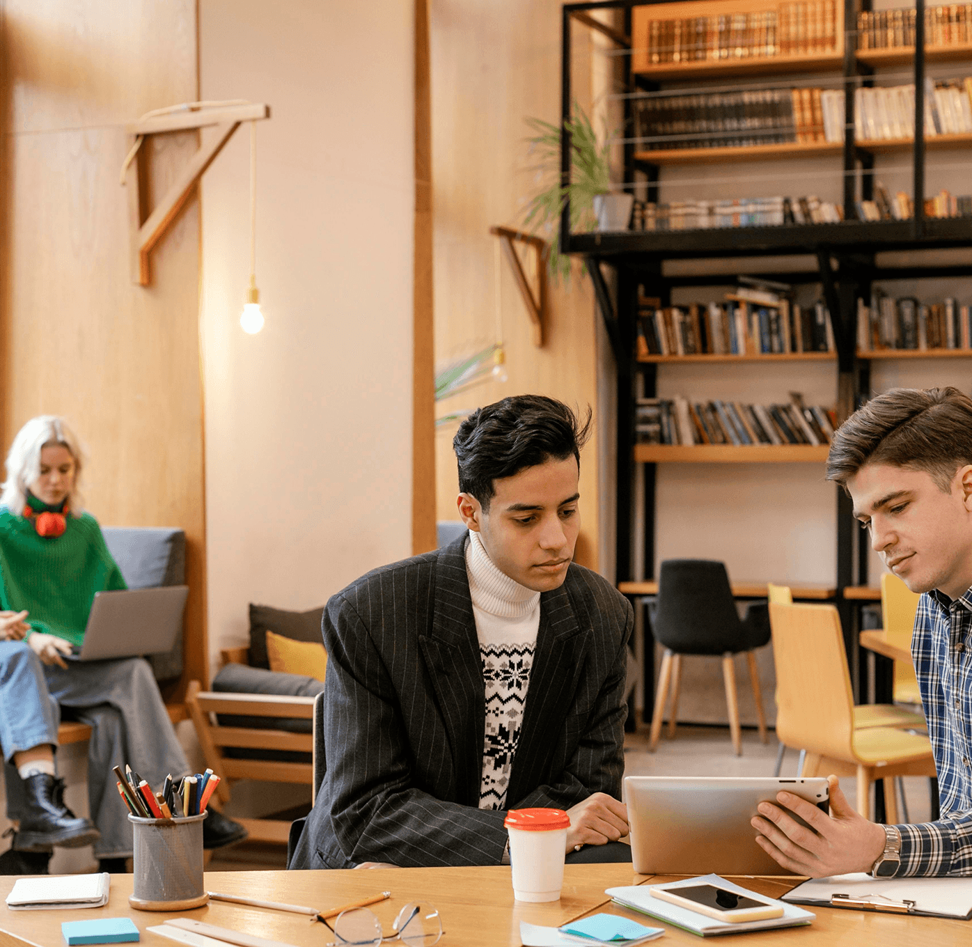 Students studying together